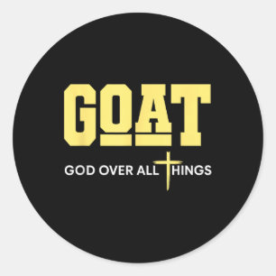 God Over All Things For Men Christian Fathers Day Classic Round Sticker
