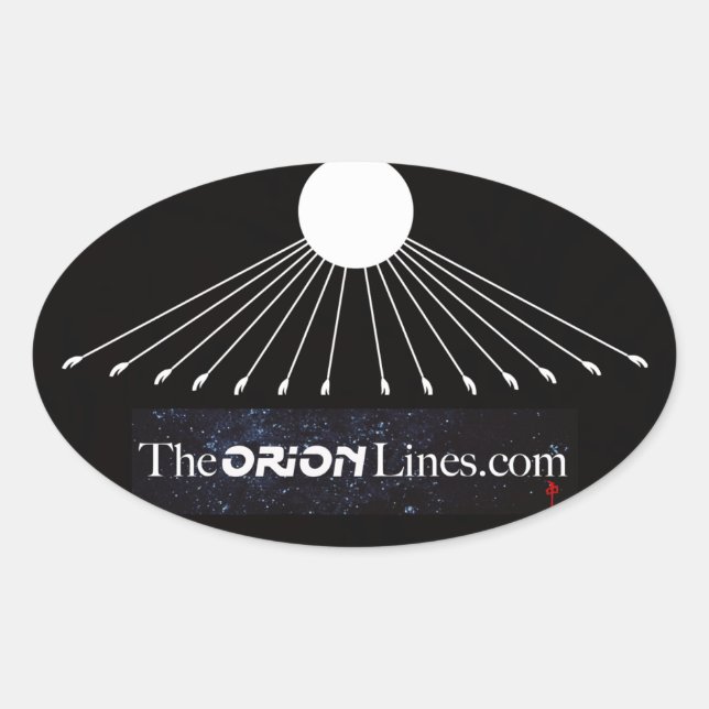 god over the orion lines oval sticker (Front)