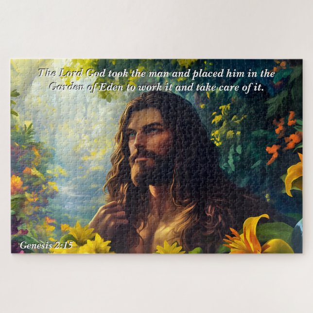 God Placed Man in the Garden, God & Creation Verse Jigsaw Puzzle (Horizontal)