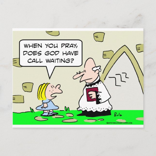 god pray call waiting postcard (Front)
