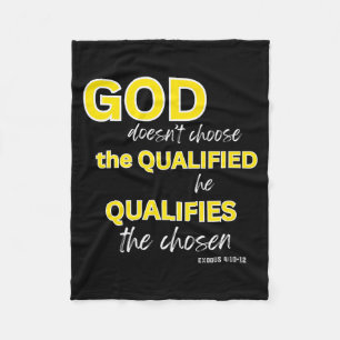 God Qualifies The Chosen Christian Faith Premium  Fleece Blanket
