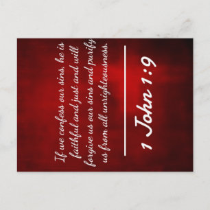 God Quotes: 1 John 1:9 -- "Confession and Forgiven Postcard
