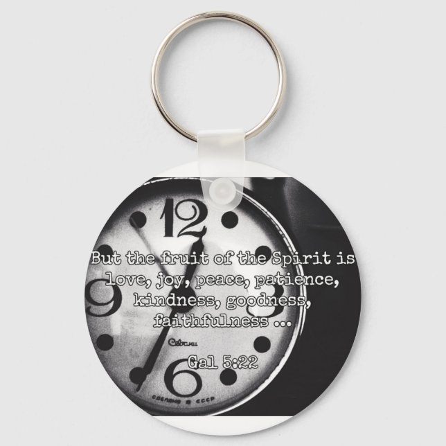 God Quotes: Gal 5:22 -- "Fruit of the Spirit" Keychain (Front)
