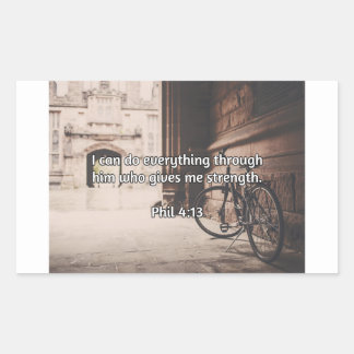 God Quotes: Phil 4:13 -- "God Gives Strength" Sticker