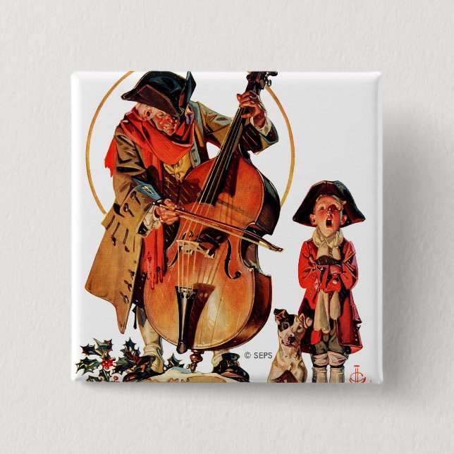 God Rest Ye Merrie Gentlemen 2 Inch Square Button (Front)