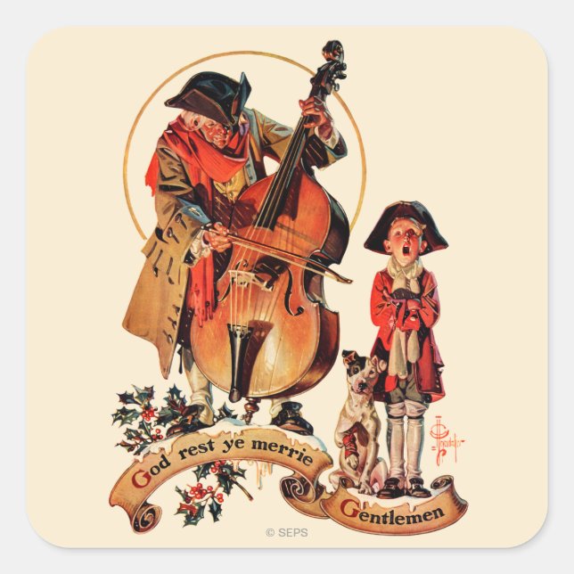 God Rest Ye Merrie Gentlemen Square Sticker (Front)