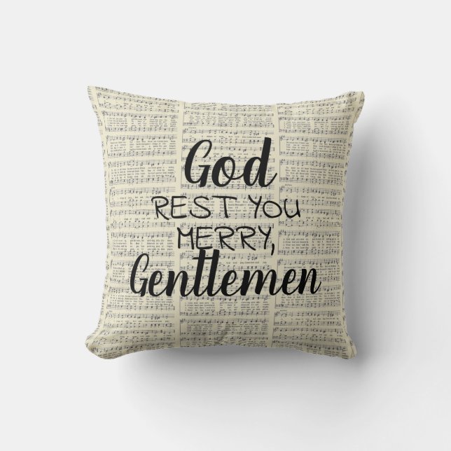 God Rest You Merry, Gentlemen Throw Pillow (Front)