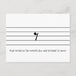 God rested on the seventh day and listened to... postcard