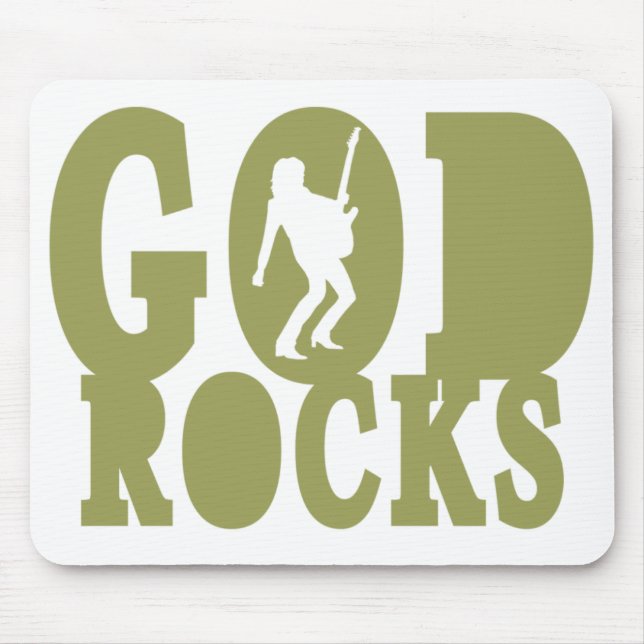 God Rocks - Christian Rock Gear! Mouse Pad (Front)