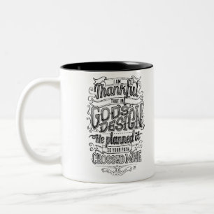 God’s Design Hand lettered chalkboard gift Two-Tone Coffee Mug