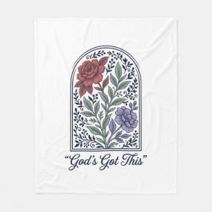 God’s Got This Vintage Floral Faith Fleece Blanket