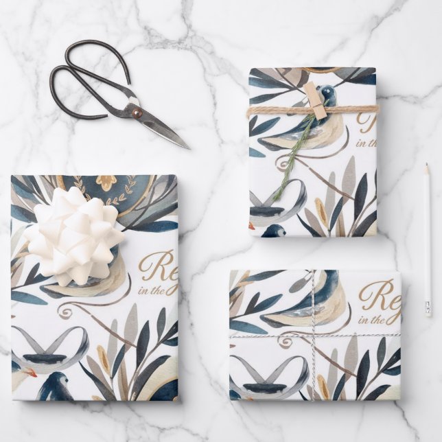 God’s Love & Dove Blessings Wrapping Paper Sheet (Front)