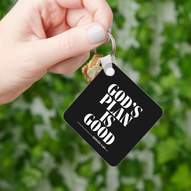 God’s Plan Is Good – Romans 8:28 Keychain (Hand)