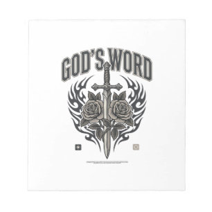 God’s Word Sword & Roses Vintage Christian Notepad