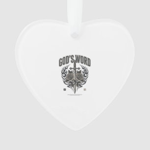 God’s Word Sword & Roses Vintage Christian Ornament