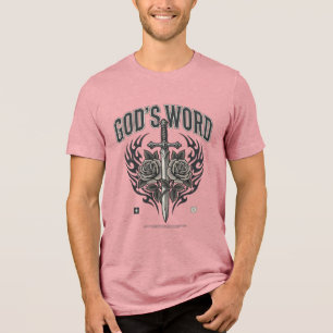 God’s Word Sword & Roses Vintage Christian Tri-Blend Shirt