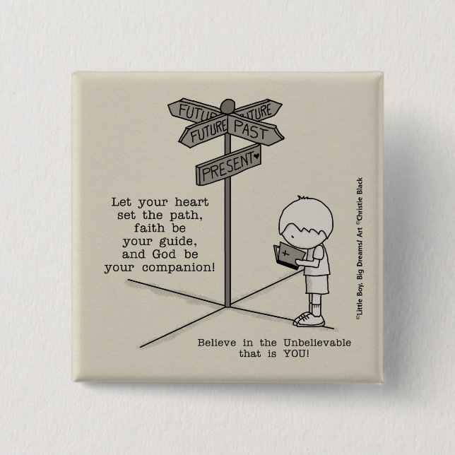 God’s Your Companion 2 Inch Square Button (Front)