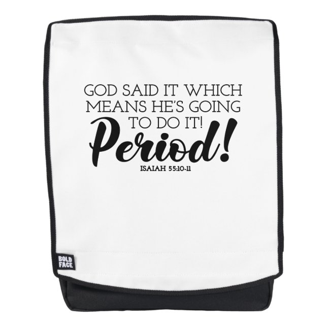 God Said Bible Verse Art Claiming God’s Promises Backpack (Front)