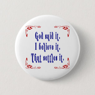 God Said It! Four Red Flowers 2 Inch Round Button