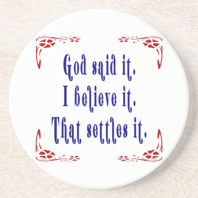 God Said It! Four Red Flowers  Coaster (Front)