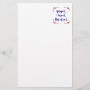 God Said It! Four Red Flowers  Stationery