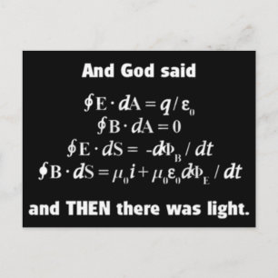God Said Let There Be Light Religious Satire Postcard