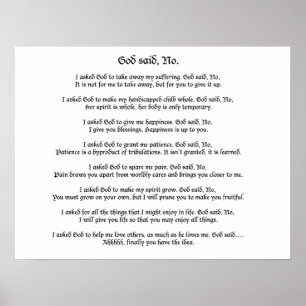 God said no: Poster