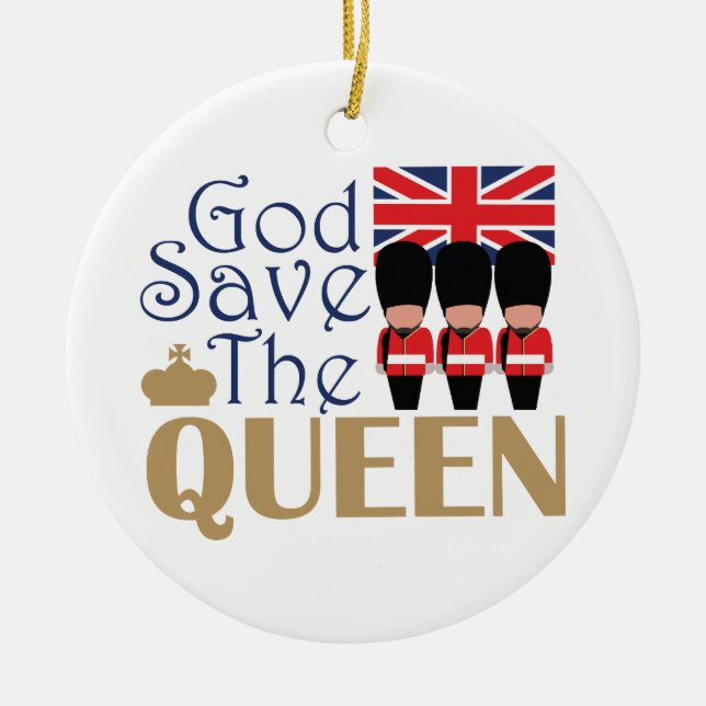 God Save Queen Ceramic Ornament (Front)
