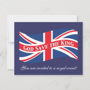 God Save the King with Union Jack Invitation