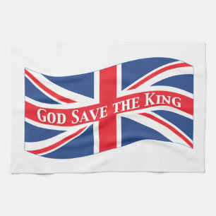 God Save the King with Union Jack Kitchen Towel