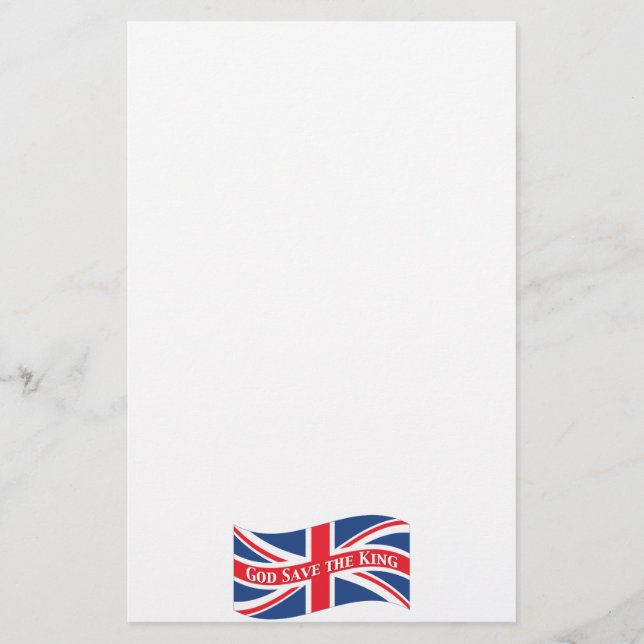 God Save the King with Union Jack Stationery (Front)
