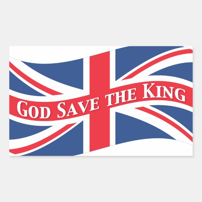 God Save the King with Union Jack Sticker (Front)