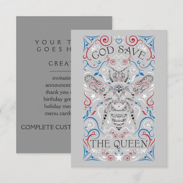 god save the queen invitation (Front/Back)