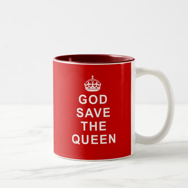 God Save the Queen Tshirts, Bags, Gifts Two-Tone Coffee Mug (Right)