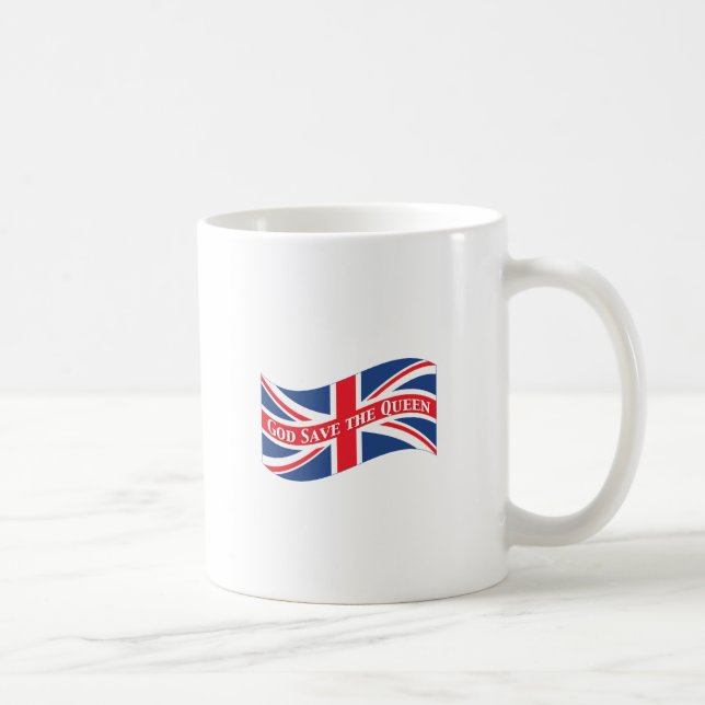 God Save the Queen with Union Jack Coffee Mug (Right)