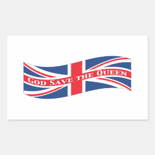 God Save the Queen with Union Jack Sticker