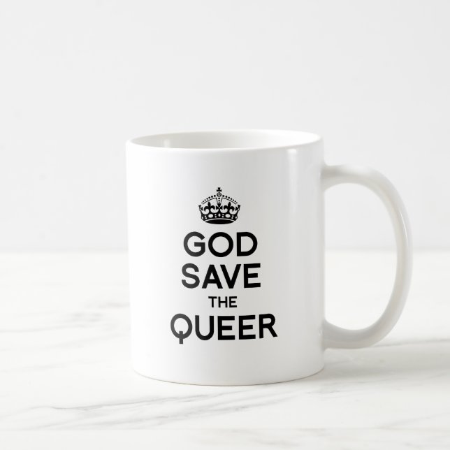 GOD SAVE THE QUEER -.png Coffee Mug (Right)