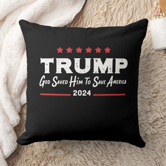 God Saved Him To Save America Trump 47 Throw Pillow (Blanket)