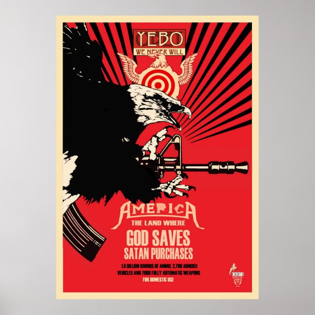 "God Saves & Satan Purchases" Poster (Front)