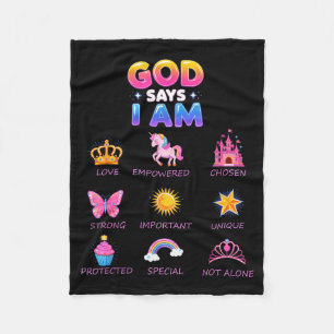 God Say I Am Princess Cute Jesus Teen Girl Toddler Fleece Blanket
