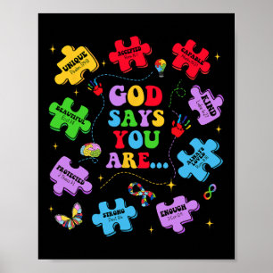 God Say You Are Autism Christian Jesus Bible Verse Poster