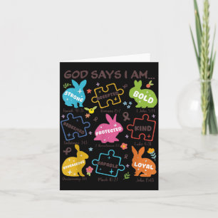 God Says Be Kind Autism Awareness SPED Easter Card