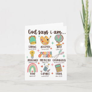 God Says I Am 100 Days Of School Christian Student Card