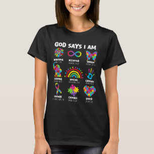 God Says I Am Autism Christian Boy Girl Kid Autism T-Shirt