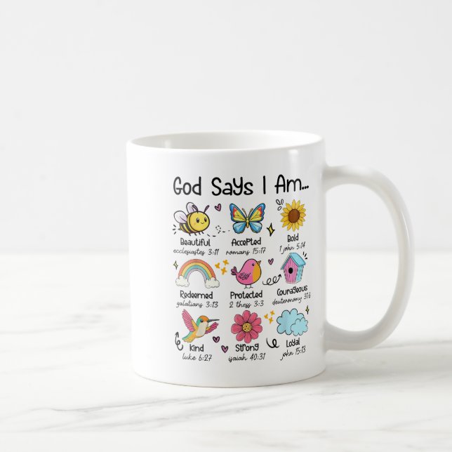 God Says I Am Bee Spring Christian Funny Easter Da Coffee Mug (Right)