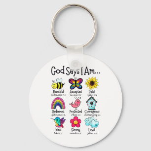 God Says I Am Bee Spring Christian Funny Easter Da Keychain