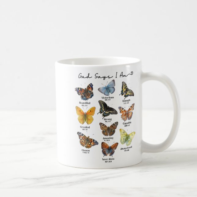 God Says I Am Bible Verse Religious Christian Butt Coffee Mug (Right)