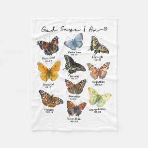 God Says I Am Bible Verse Religious Christian Butt Fleece Blanket