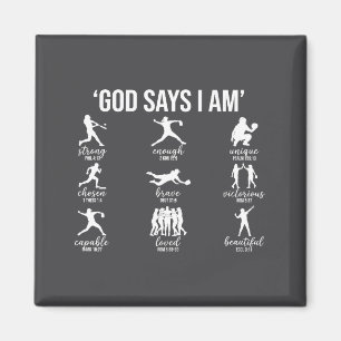 God Says I Am Bible Verse Religious Christian Soft Magnet