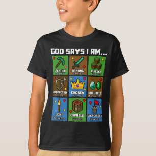 God Says I Am Bible Verses Xel Art Christian Gamer T-Shirt